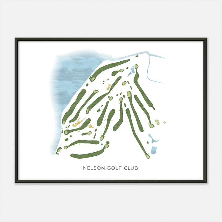 Print of Nelson Golf Club Modern Map