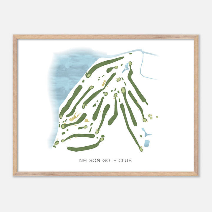 Print of Nelson Golf Club Modern Map