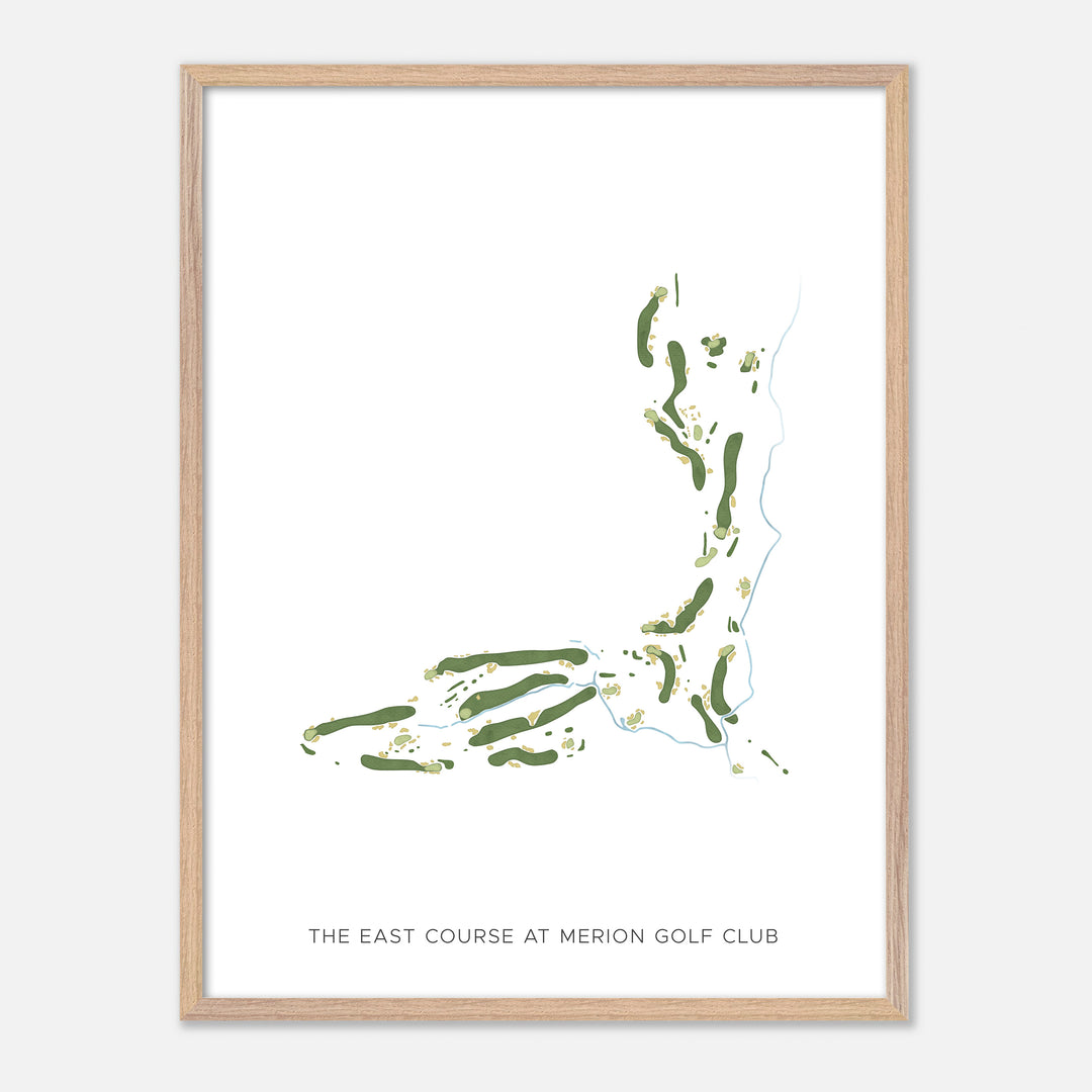 Print of The East Course At Merion Golf Club Modern Map