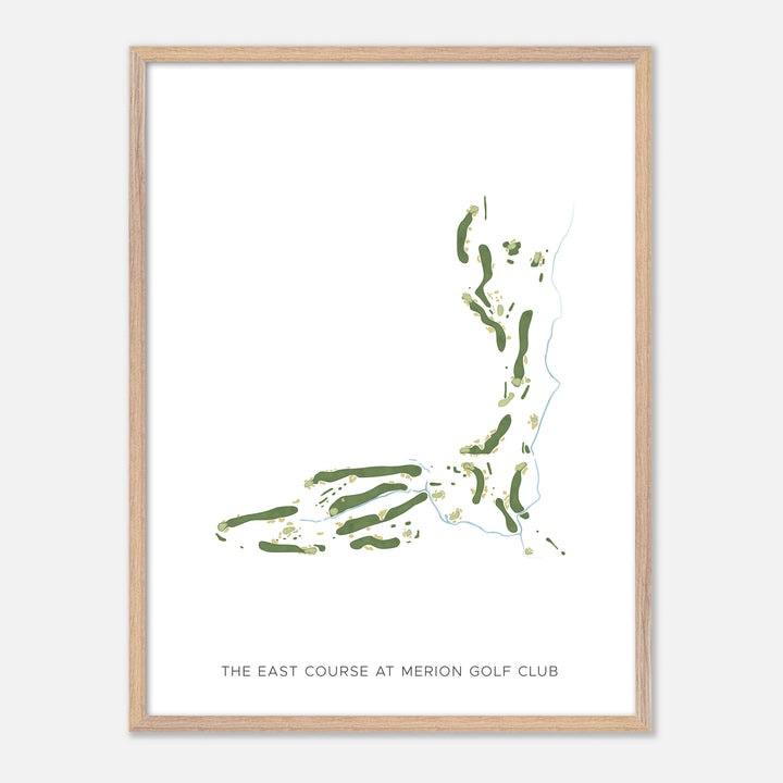 Print of The East Course At Merion Golf Club Modern Map