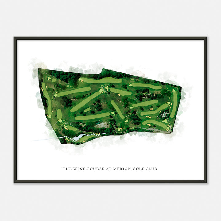 Print of The West Course At Merion Golf Club Classic Map