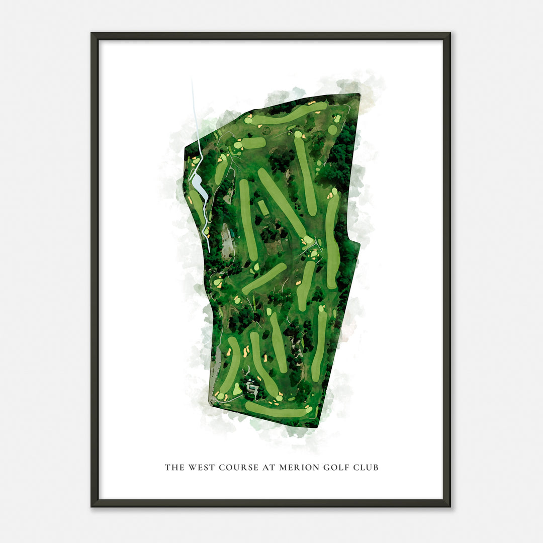 Print of The West Course At Merion Golf Club Classic Map