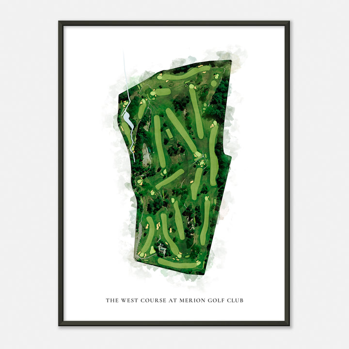 Print of The West Course At Merion Golf Club Classic Map
