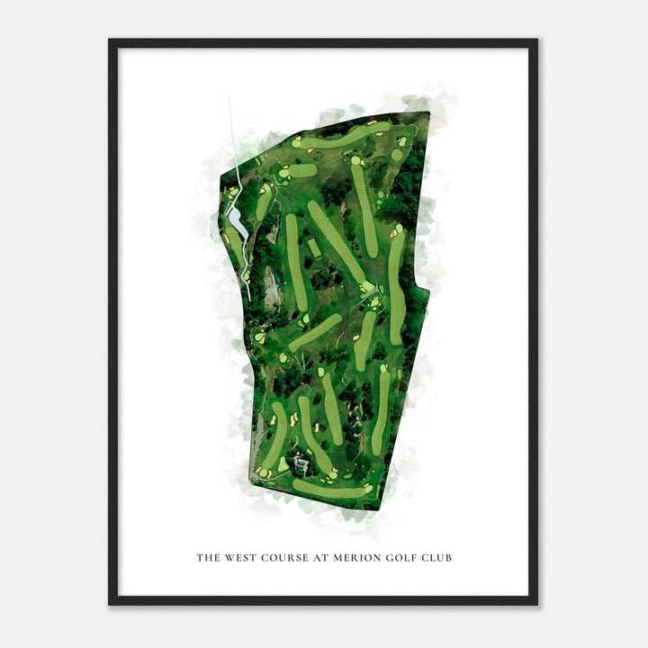 Print of The West Course At Merion Golf Club Classic Map