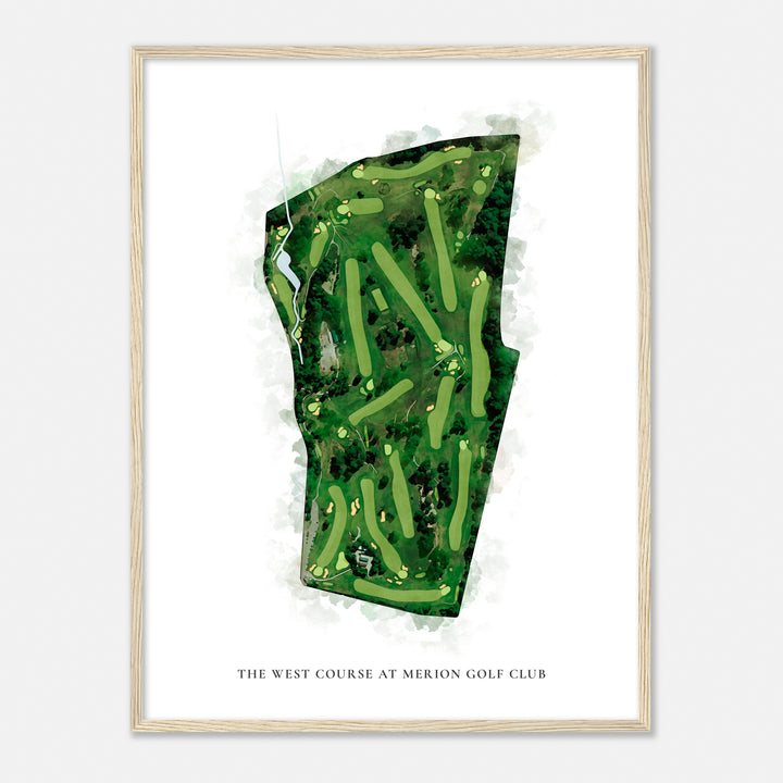 Print of The West Course At Merion Golf Club Classic Map