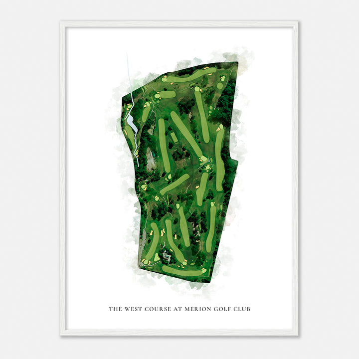 Print of The West Course At Merion Golf Club Classic Map