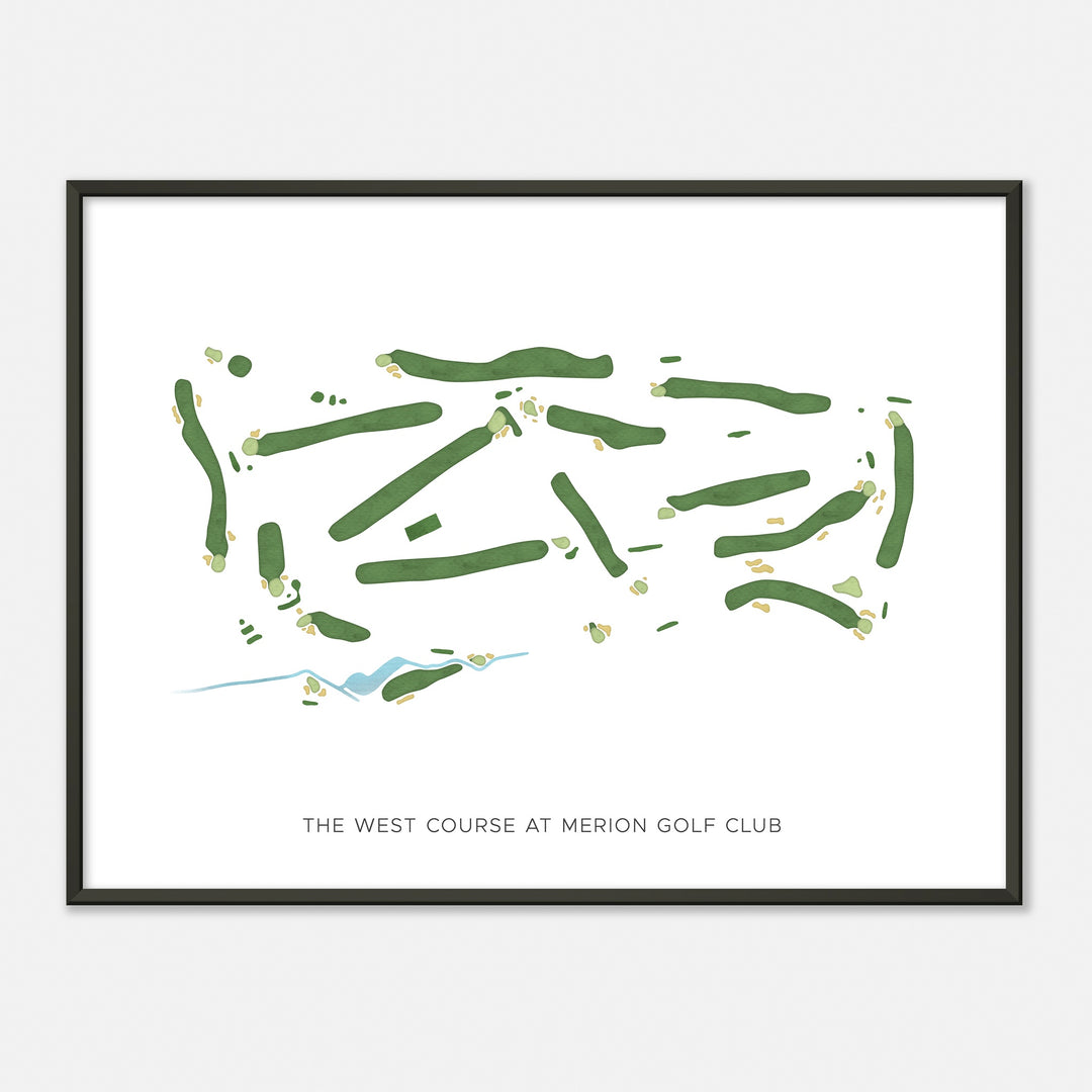 Print of The West Course At Merion Golf Club Modern Map