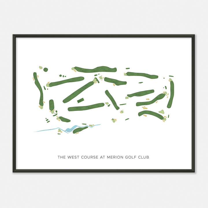 Print of The West Course At Merion Golf Club Modern Map