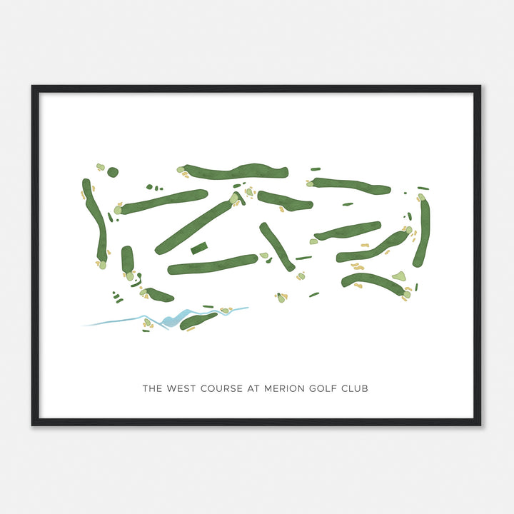 Print of The West Course At Merion Golf Club Modern Map