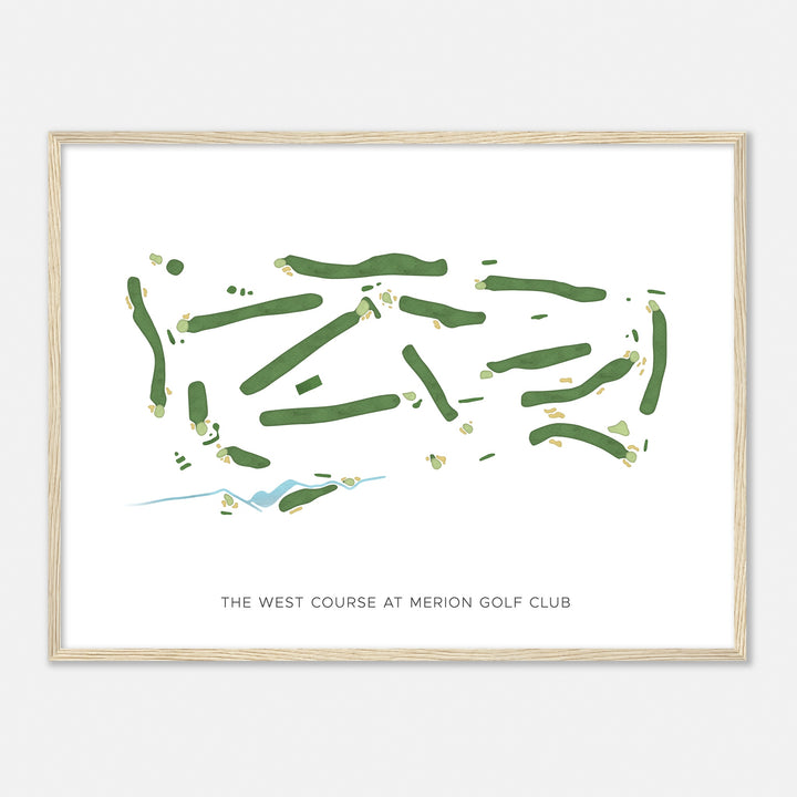 Print of The West Course At Merion Golf Club Modern Map