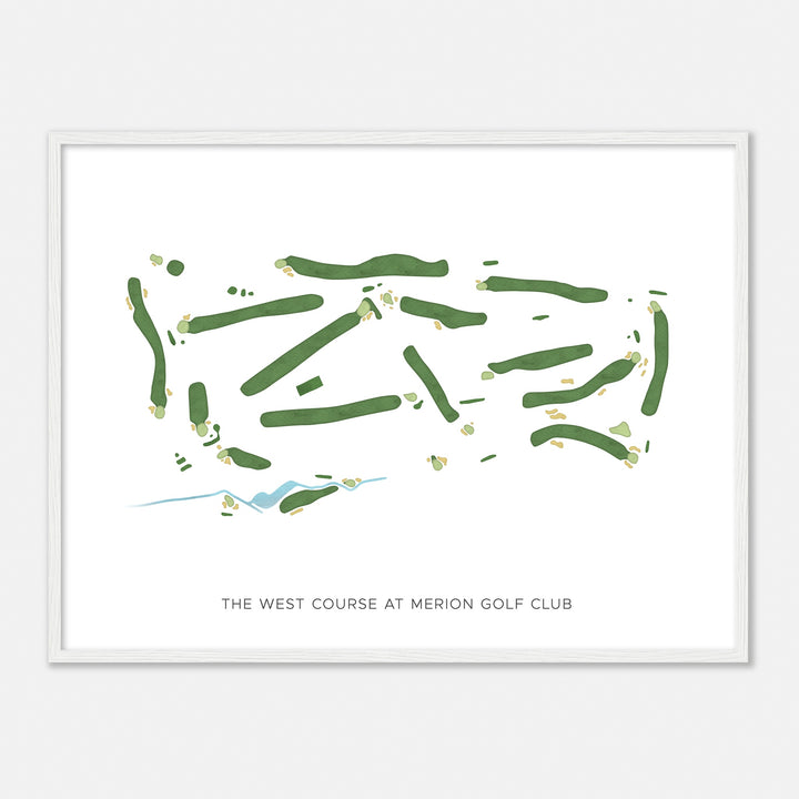 Print of The West Course At Merion Golf Club Modern Map