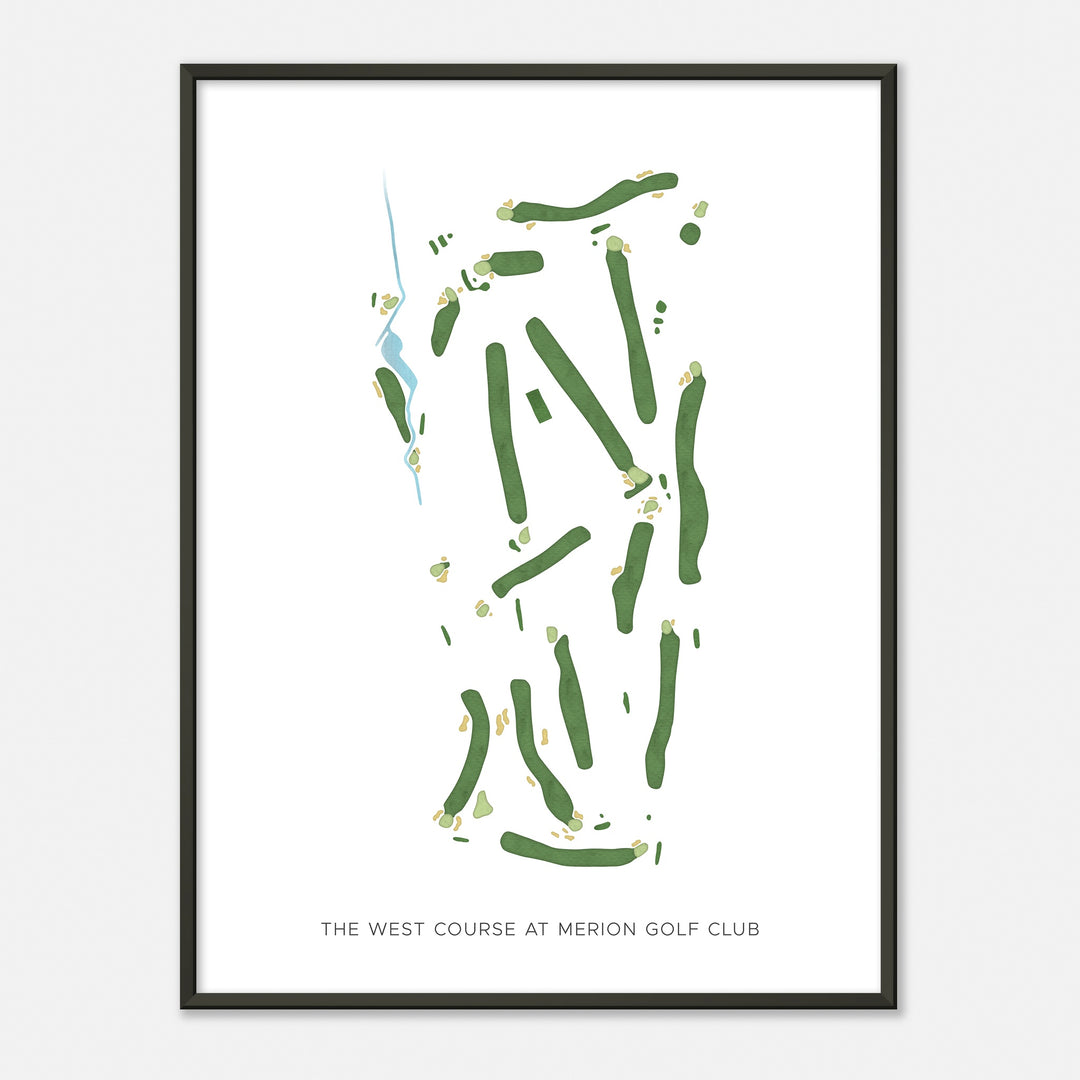 Print of The West Course At Merion Golf Club Modern Map