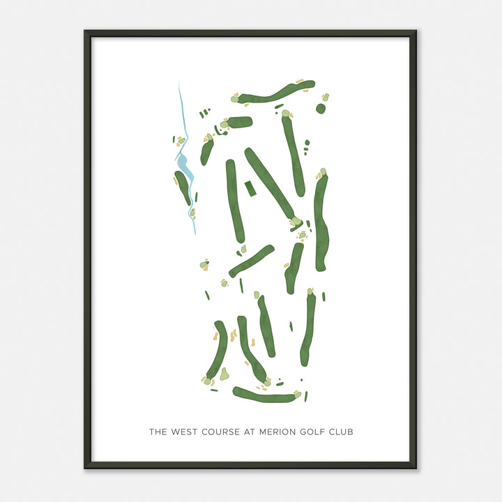 Print of The West Course At Merion Golf Club Modern Map