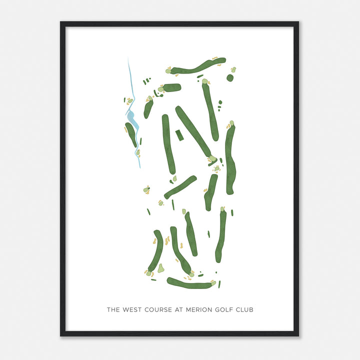 Print of The West Course At Merion Golf Club Modern Map