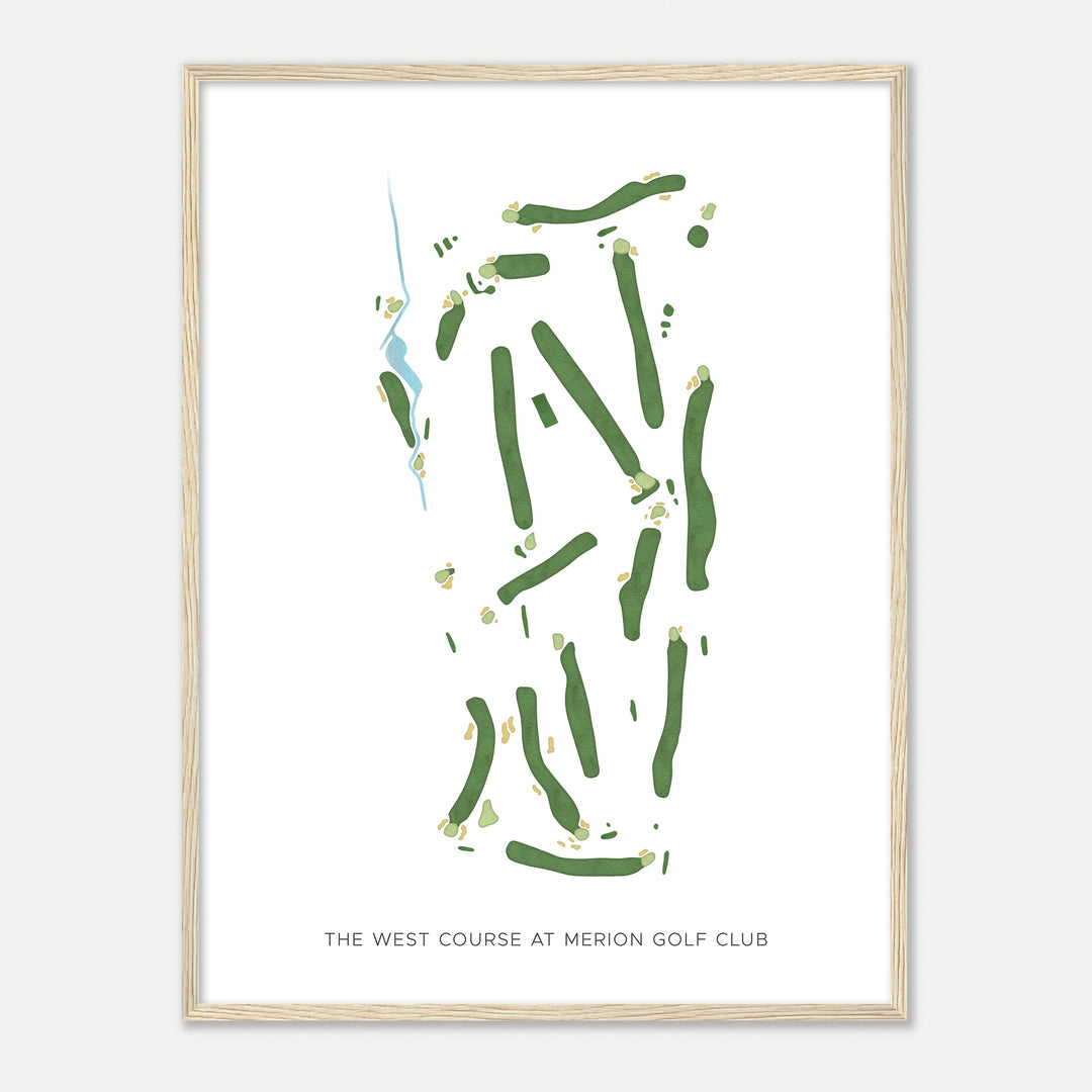 Print of The West Course At Merion Golf Club Modern Map