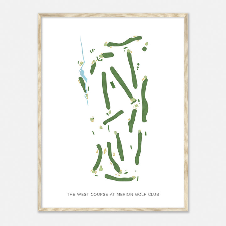 Print of The West Course At Merion Golf Club Modern Map