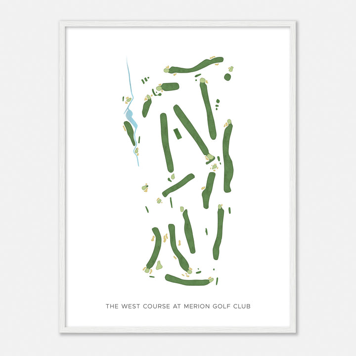 Print of The West Course At Merion Golf Club Modern Map