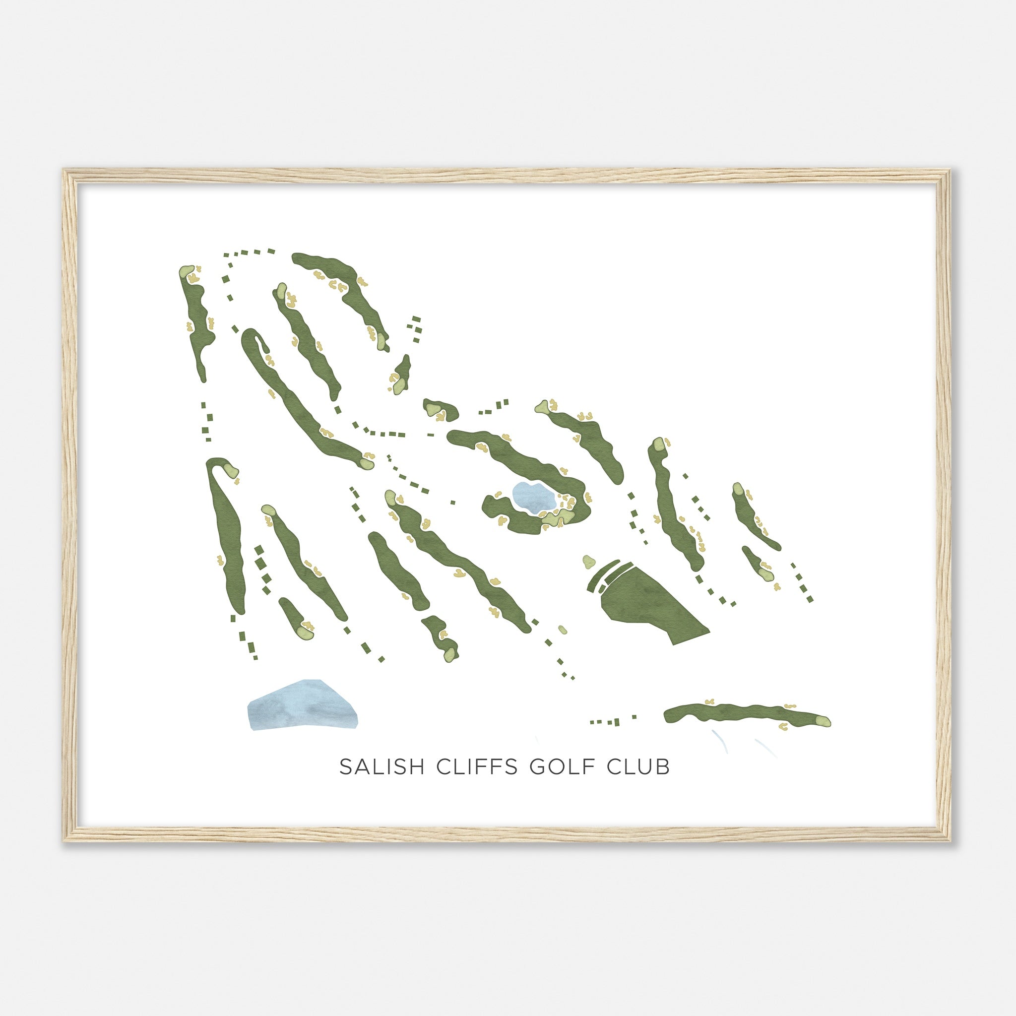 Cliffs Golf Course Map Salish Cliffs Golf Club, Washington - Custom Golf Course Map in Modern ...