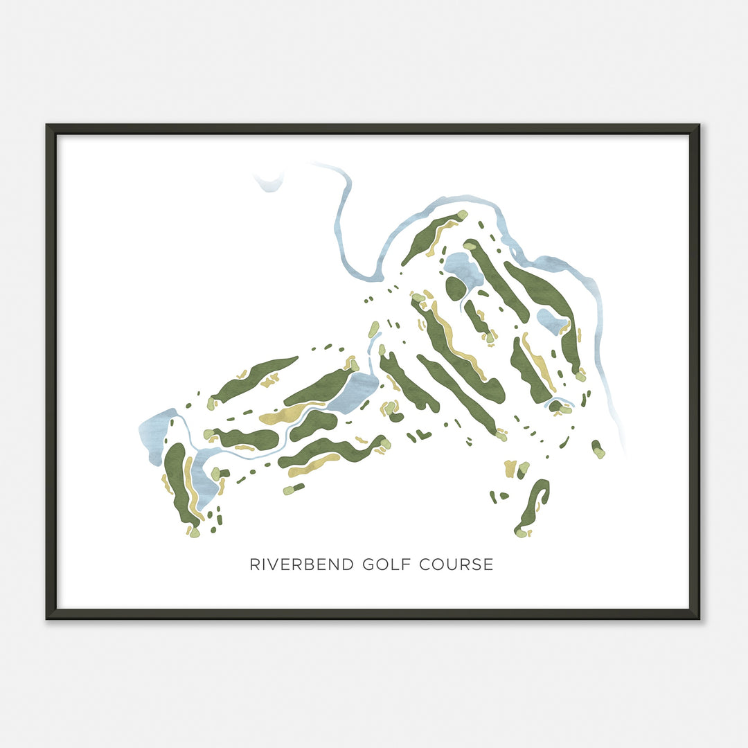 Print of Riverbend Golf Course Modern Map