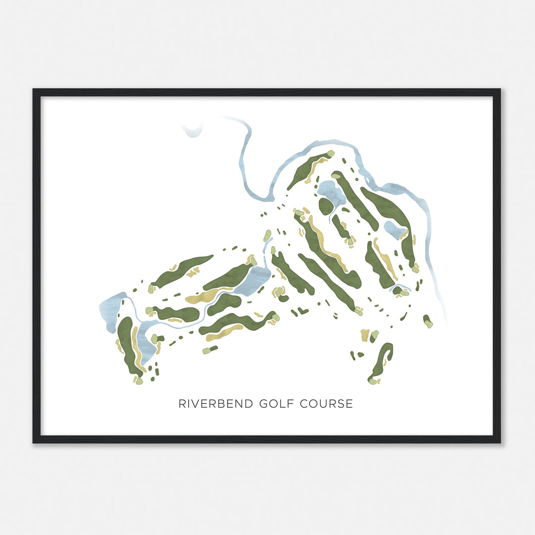 Print of Riverbend Golf Course Modern Map