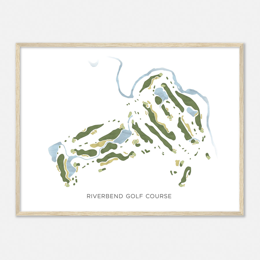 Print of Riverbend Golf Course Modern Map