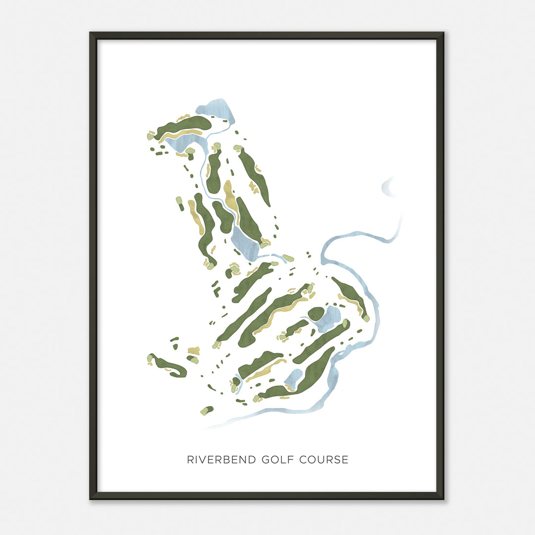 Print of Riverbend Golf Course Modern Map