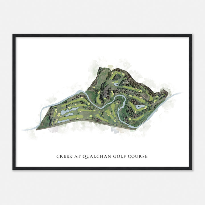 Print of Creek At Qualchan Golf Course Classic Map