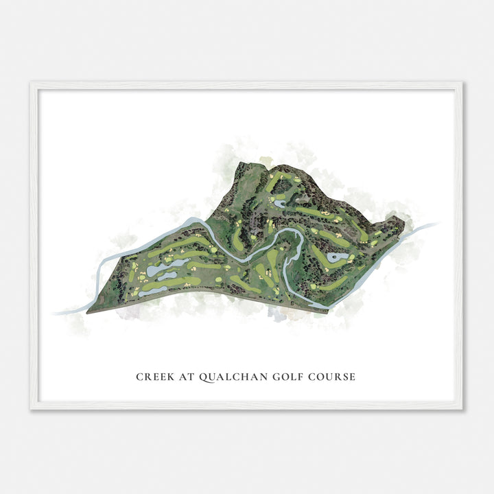 Print of Creek At Qualchan Golf Course Classic Map