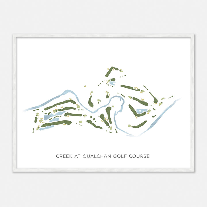 Print of Creek At Qualchan Golf Course Modern Map