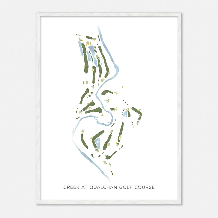 Print of Creek At Qualchan Golf Course Modern Map