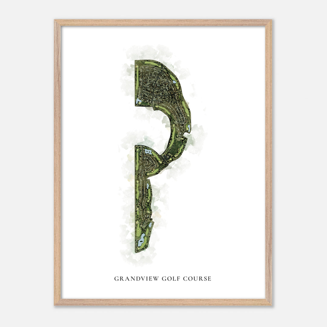 Print of Grandview Golf Course Classic Map