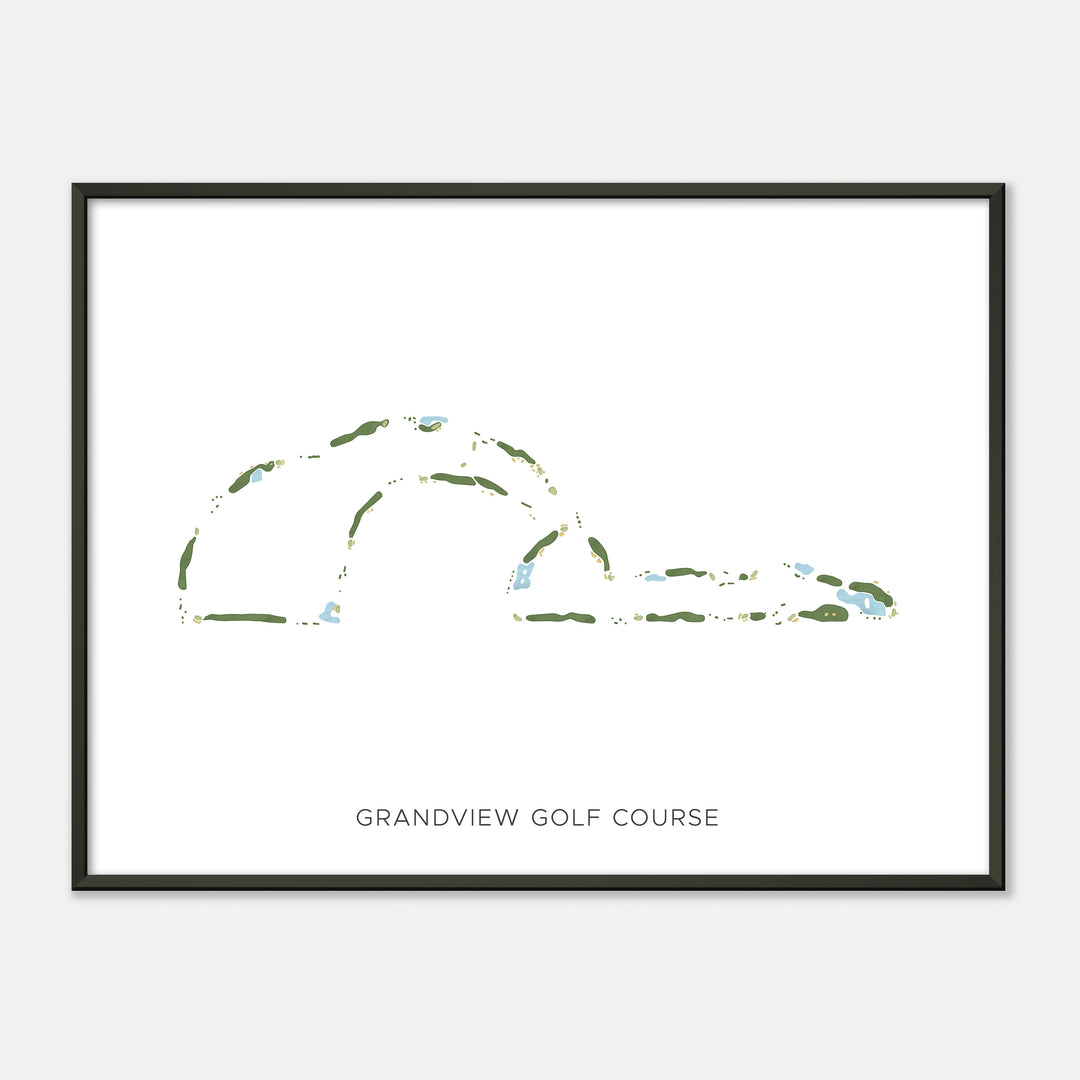 Print of Grandview Golf Course Modern Map