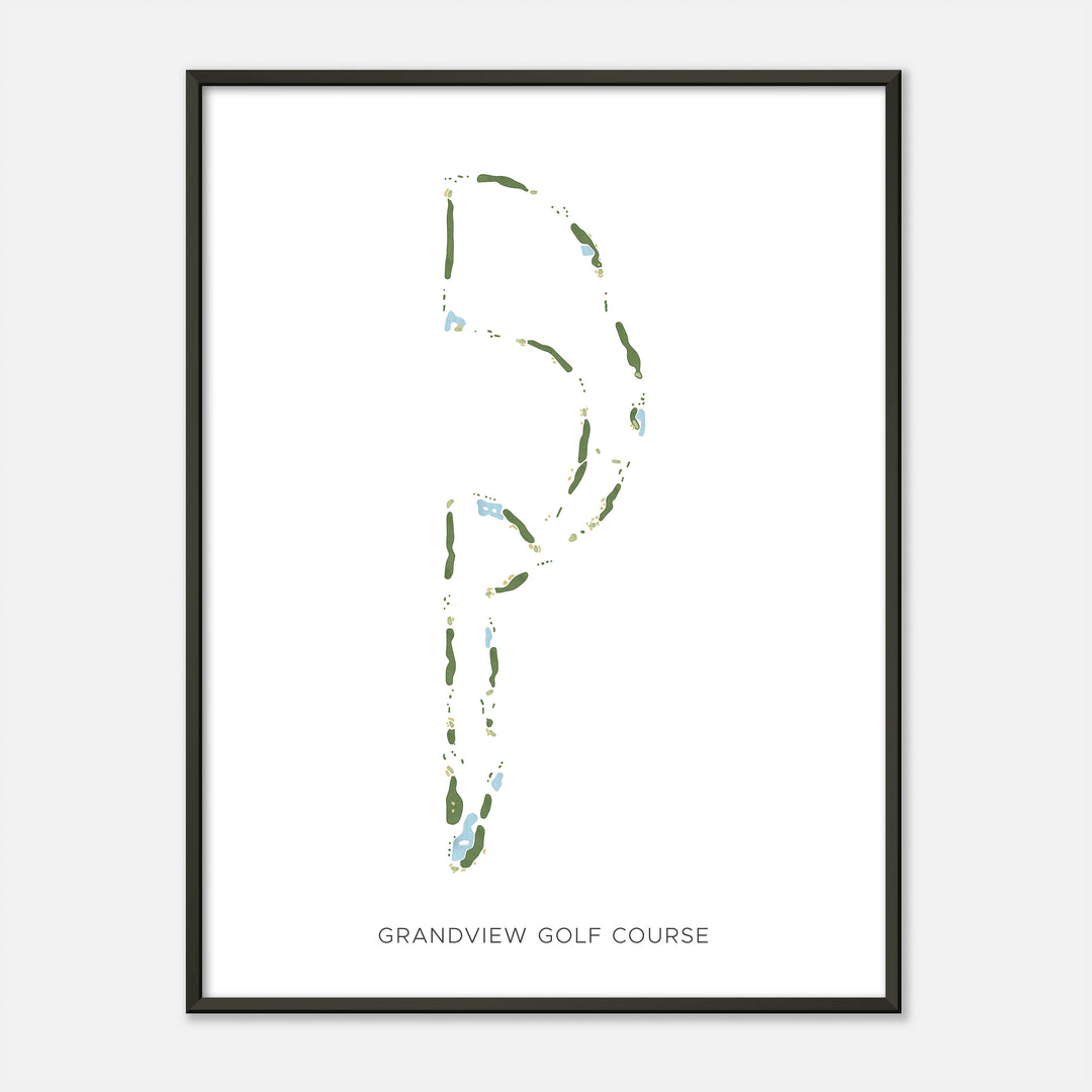 Print of Grandview Golf Course Modern Map