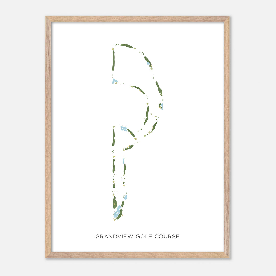 Print of Grandview Golf Course Modern Map