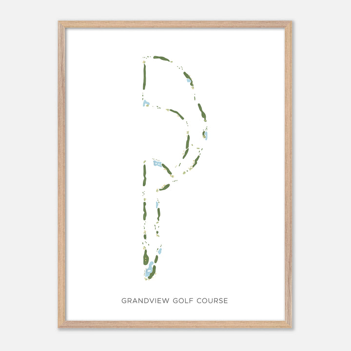 Print of Grandview Golf Course Modern Map