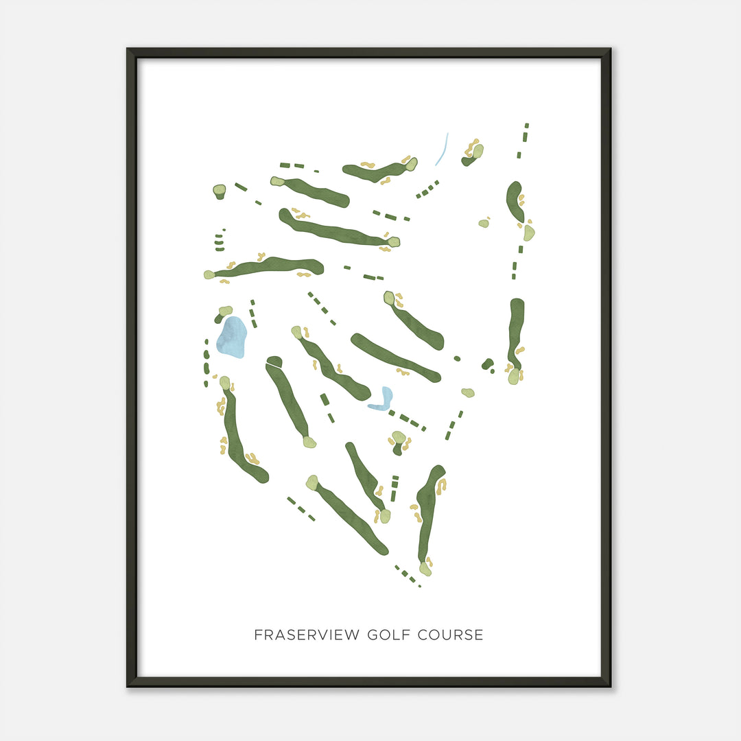 Print of Fraserview Golf Course Modern Map