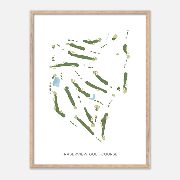 Print of Fraserview Golf Course Modern Map