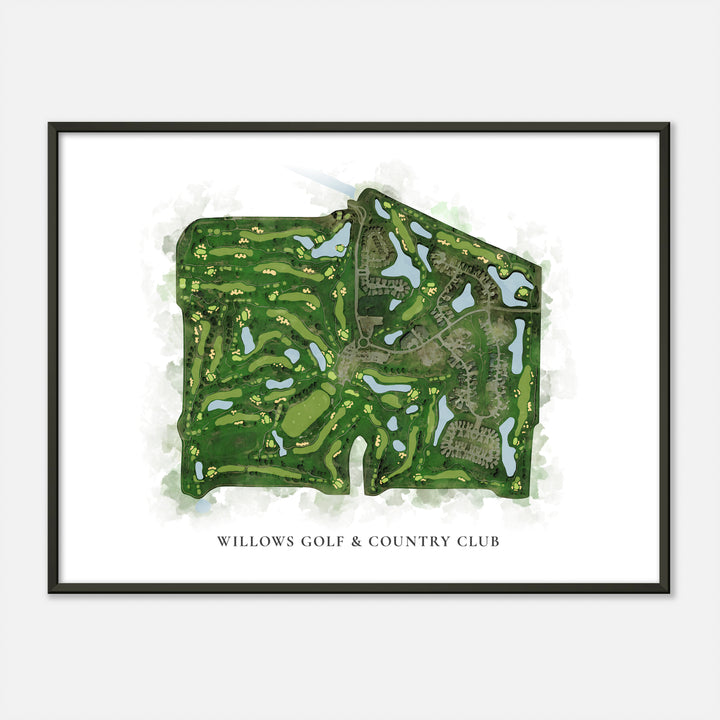 Print of Willows Golf & Country Club Classic Map