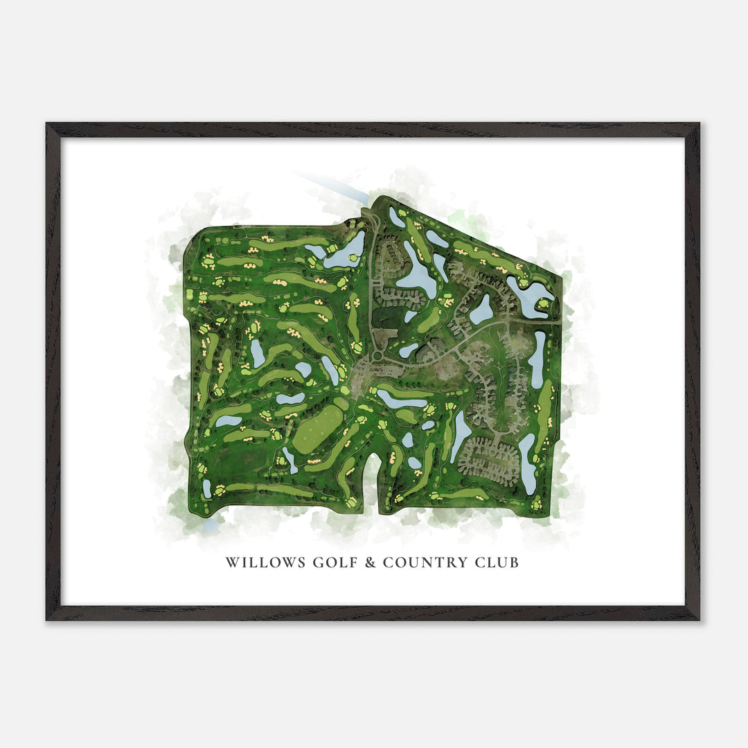 Print of Willows Golf & Country Club Classic Map