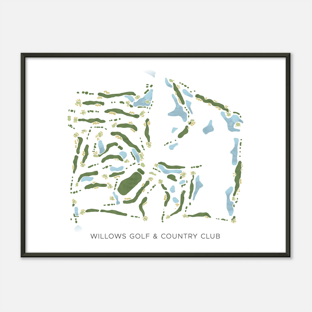 Print of Willows Golf & Country Club Modern Map