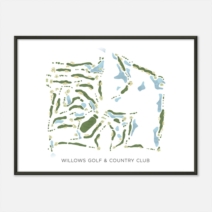 Print of Willows Golf & Country Club Modern Map