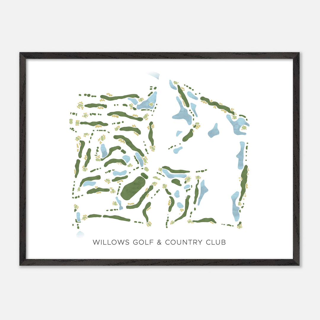 Print of Willows Golf & Country Club Modern Map