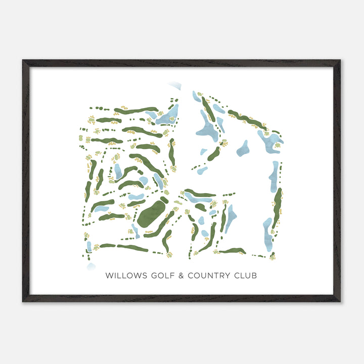 Print of Willows Golf & Country Club Modern Map