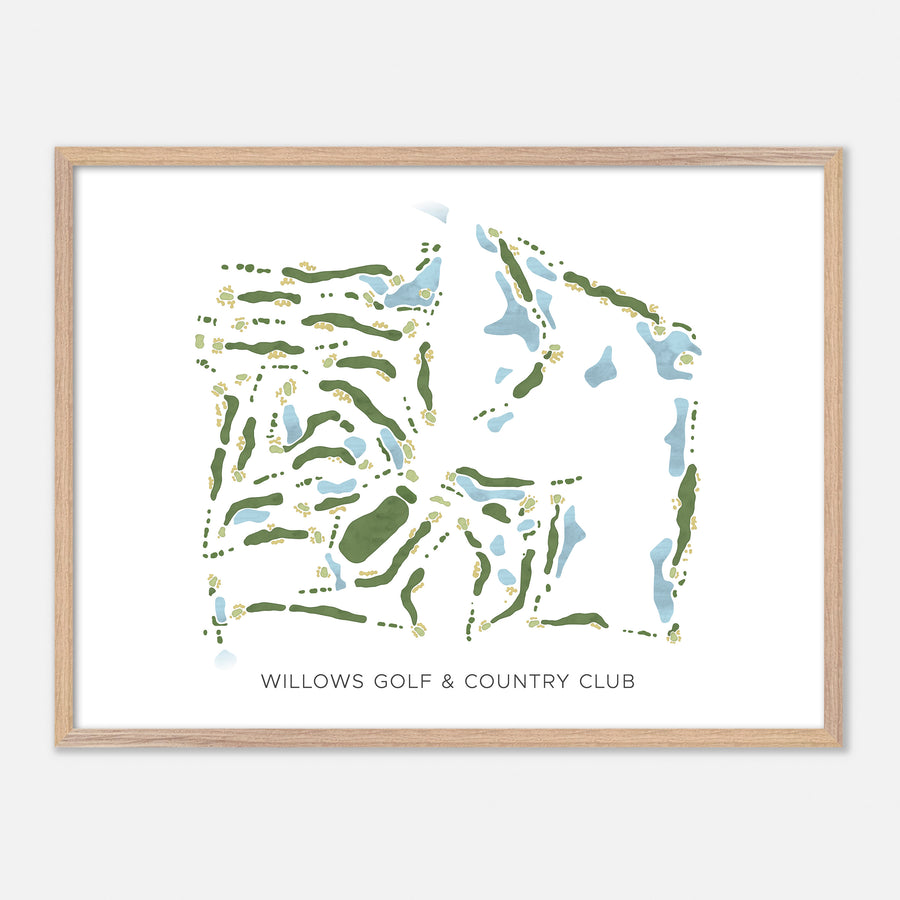 Print of Willows Golf & Country Club Modern Map