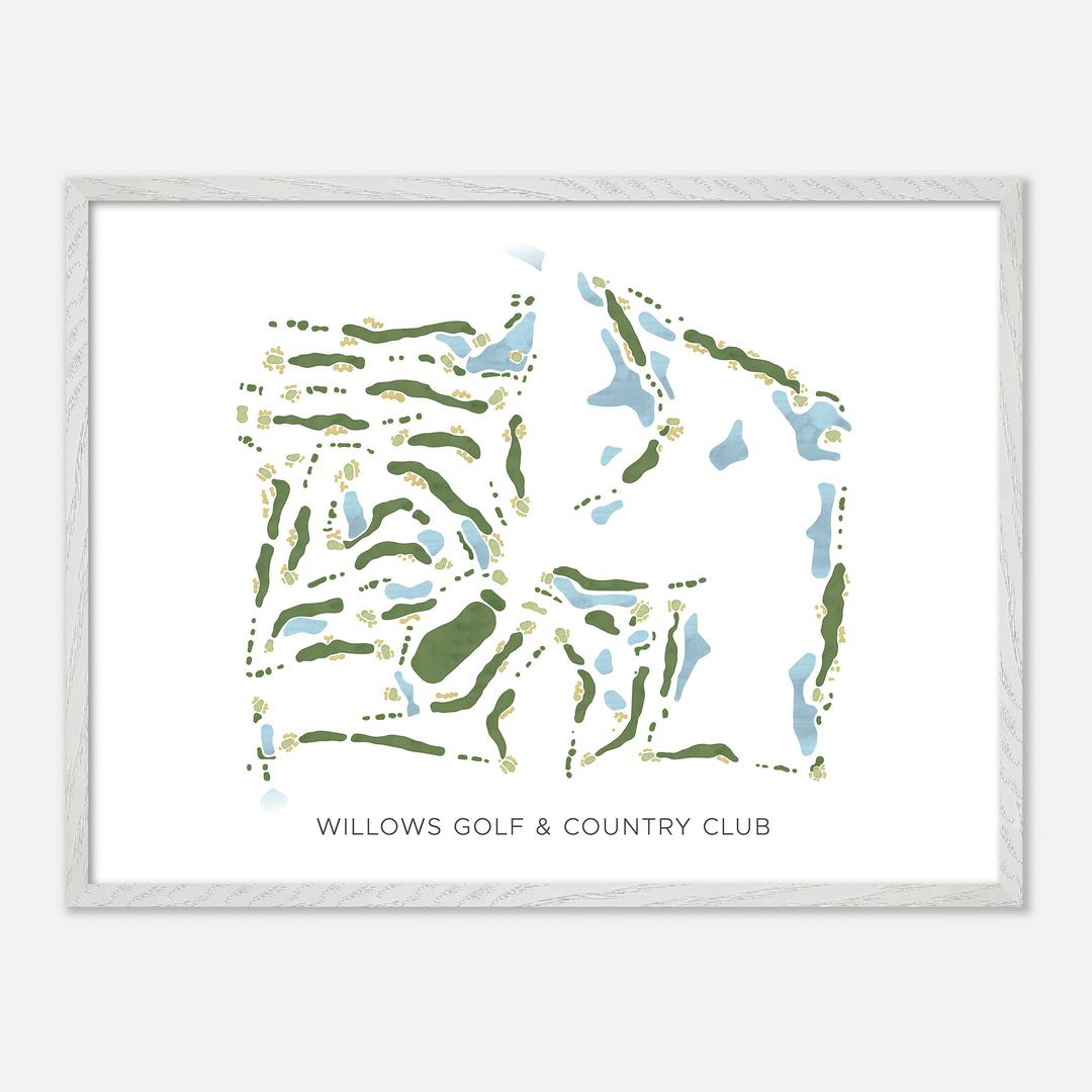Print of Willows Golf & Country Club Modern Map
