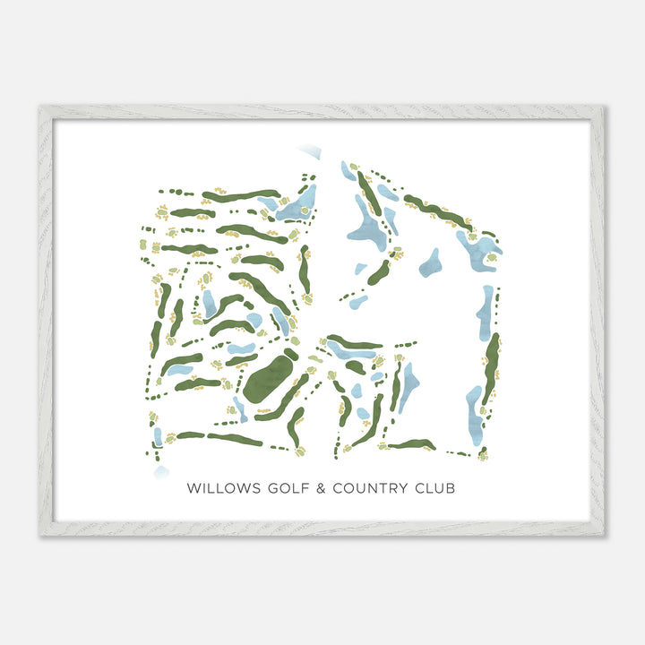 Print of Willows Golf & Country Club Modern Map