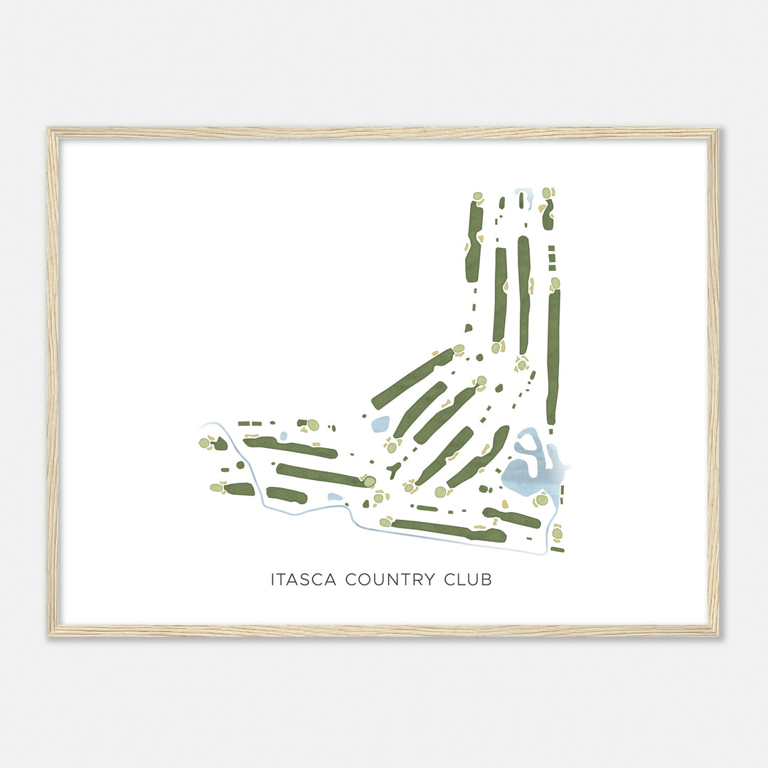 Print of Itasca Country Club Modern Map