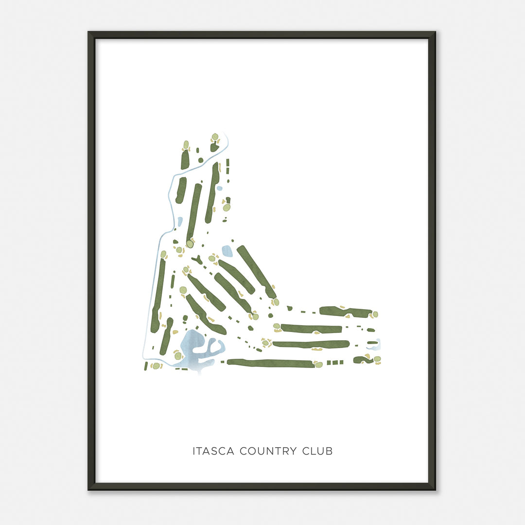 Print of Itasca Country Club Modern Map