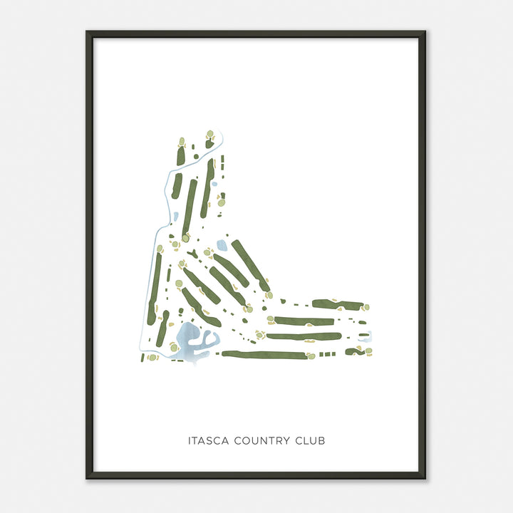 Print of Itasca Country Club Modern Map