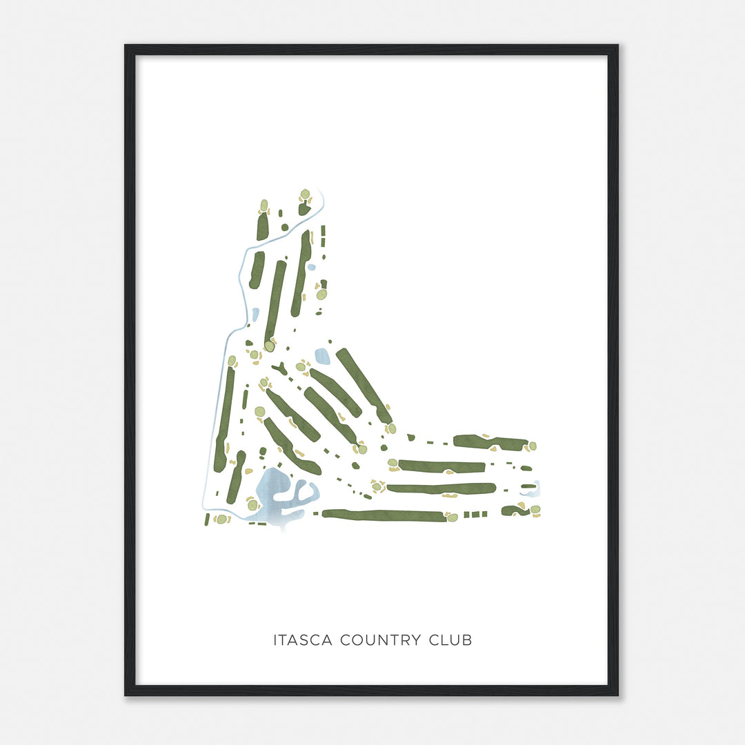 Print of Itasca Country Club Modern Map